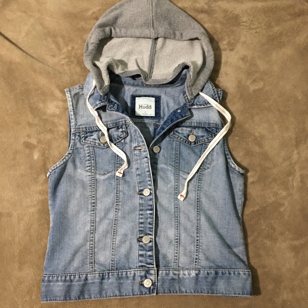 Hooded denim vest. Size Medium. Perfect condition